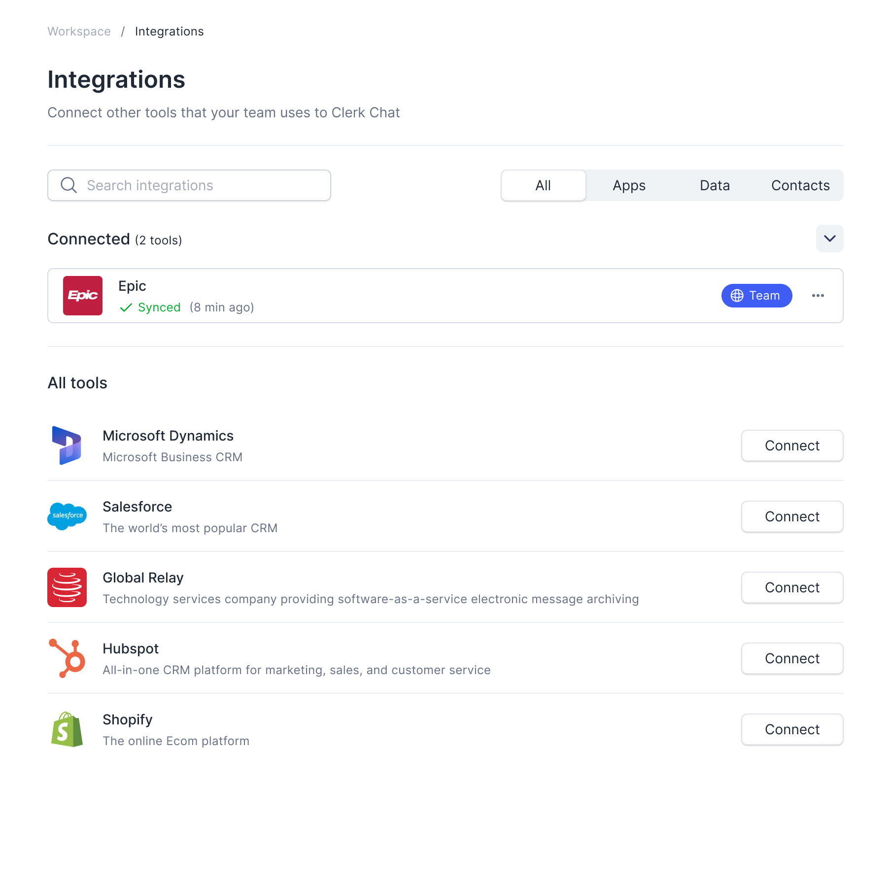 Clerk Chat Epic Integration