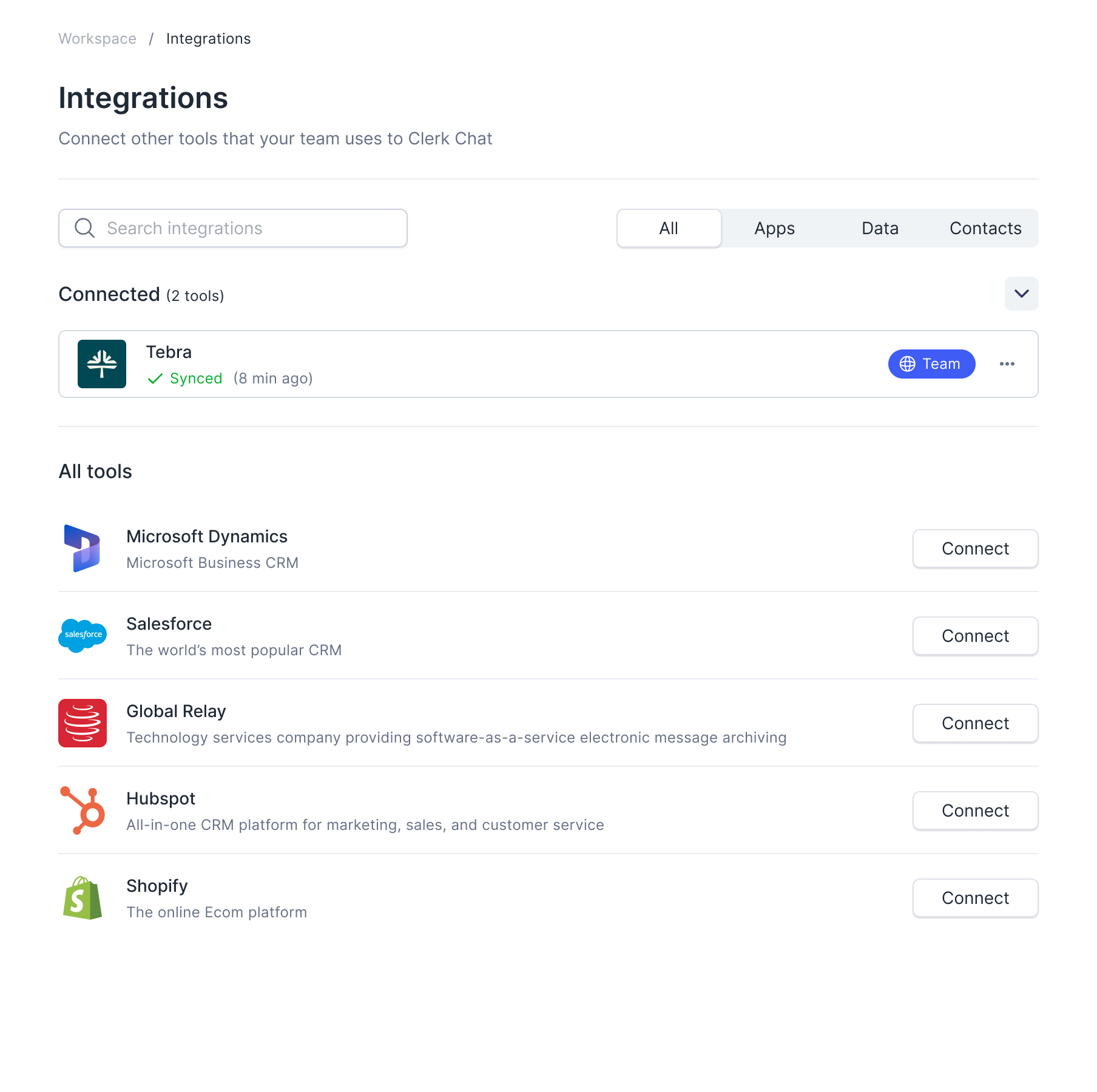 Clerk Chat + Tebra Integration