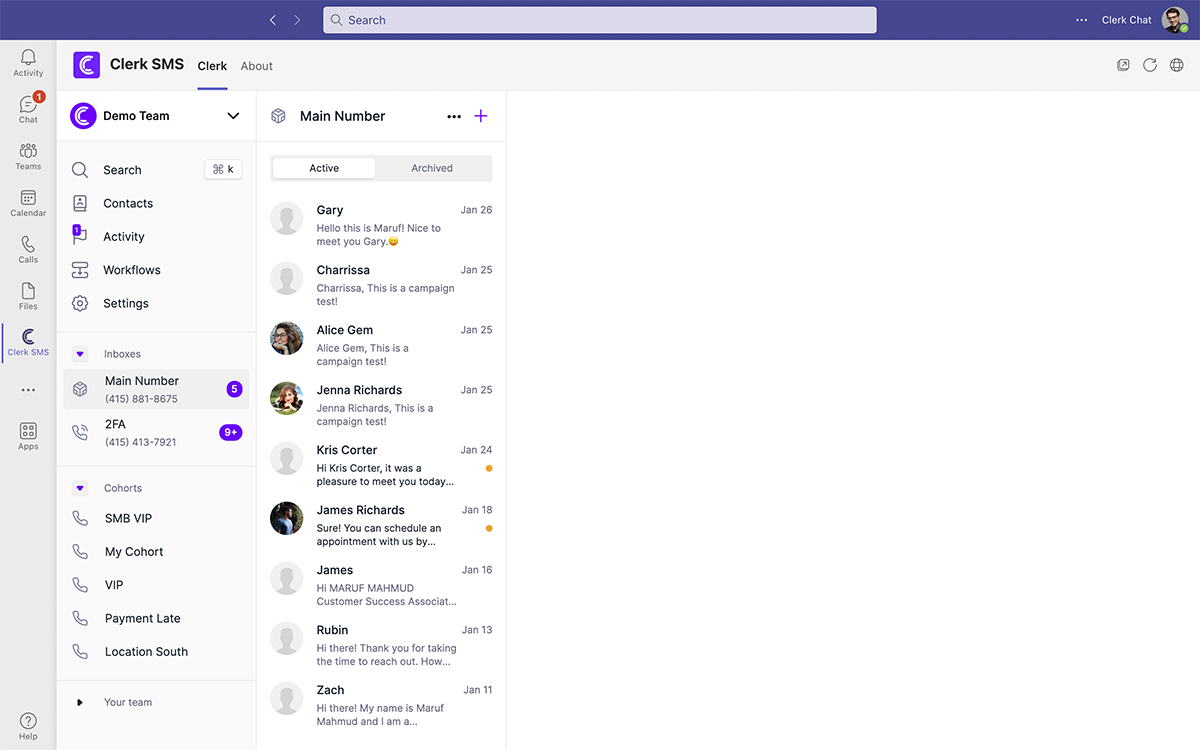 Microsoft Teams SMS - Send & Receive Text Messages