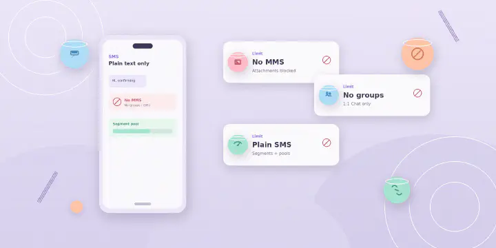 Native Teams Calling Plan Texting Limits: Plain 1:1 SMS Only