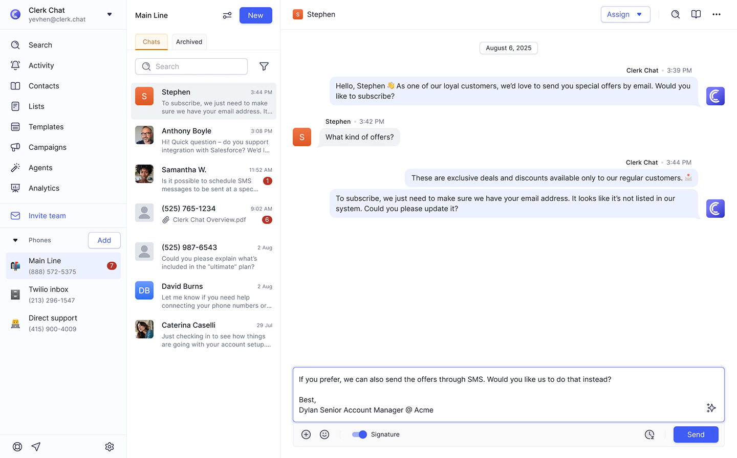 Add a personal touch with custom signatures