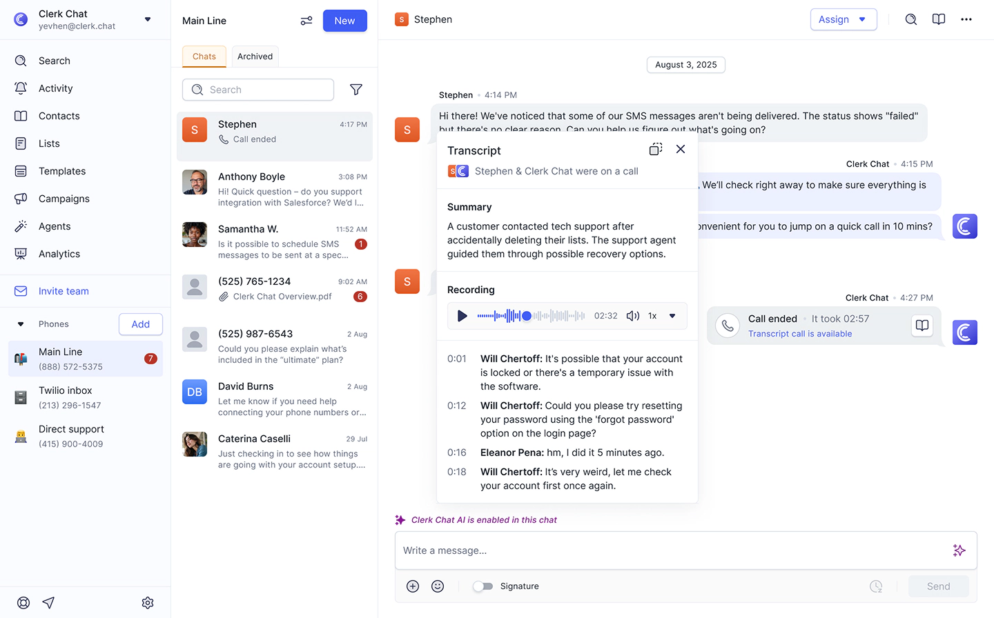 Turn conversations into conversions