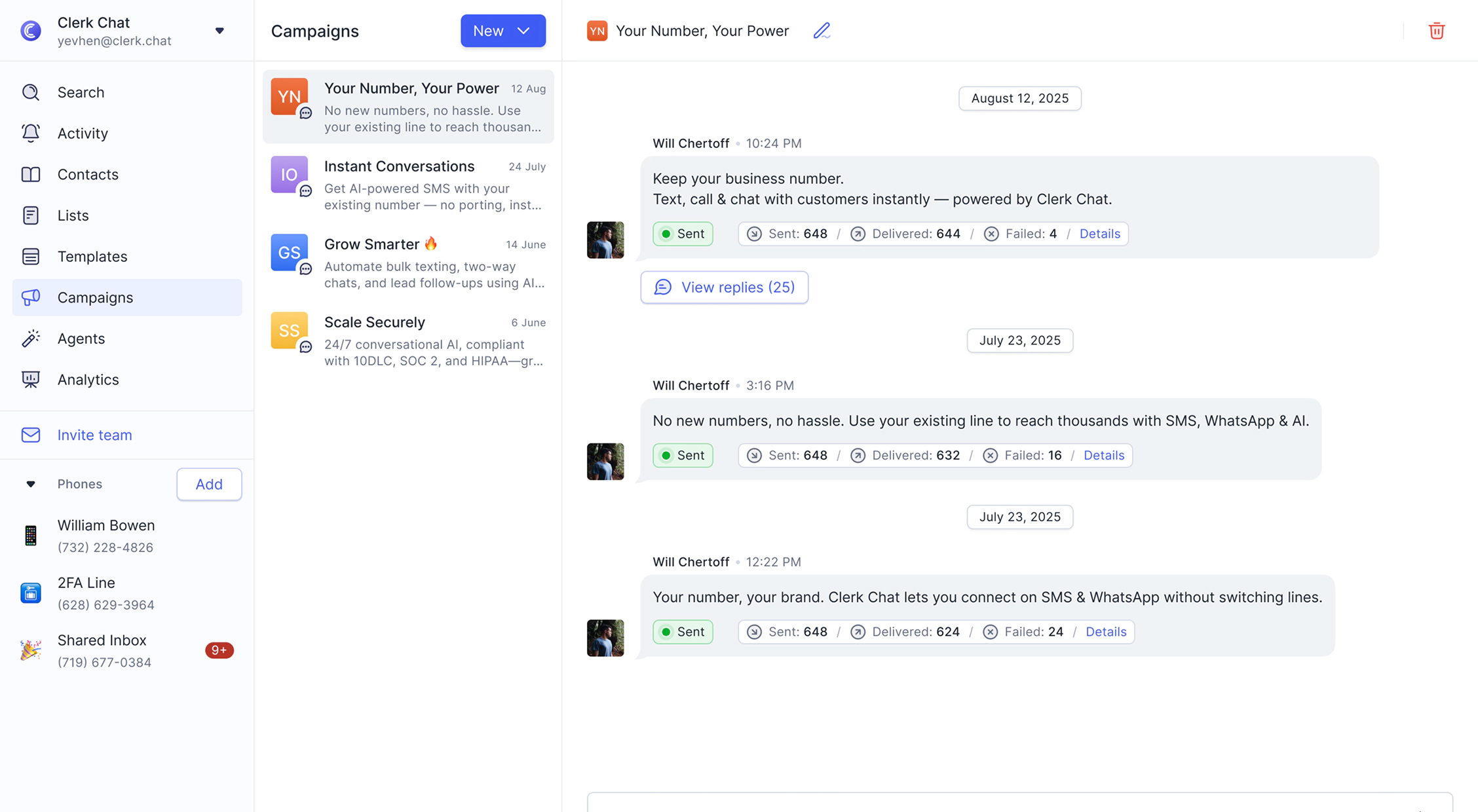 Text thousands. </br> Grow effortlessly. </br> Connect instantly.