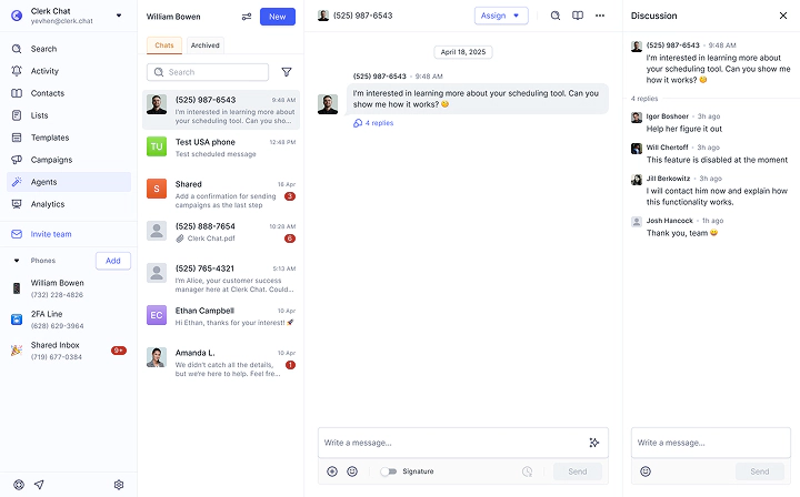 Streamline team communication with internal threads