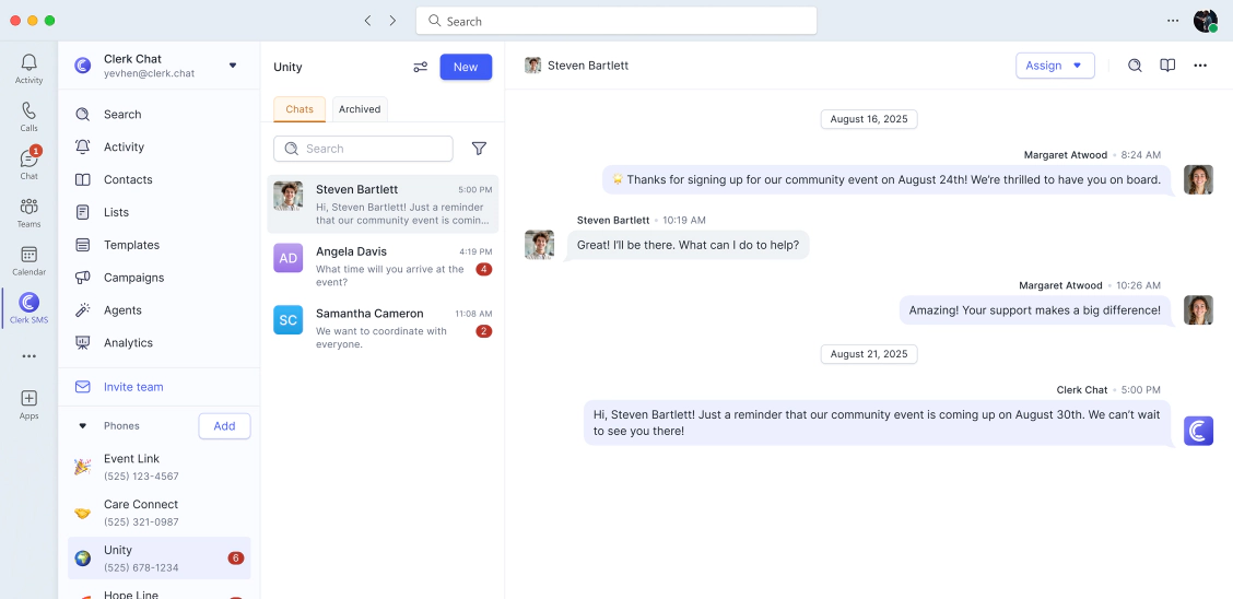 Conversations connected to your existing business phone solution
